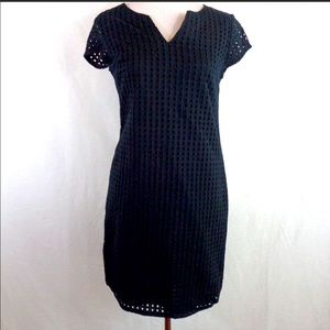 Merona Ebony Cap Sleeve Eyelet Shift Dress